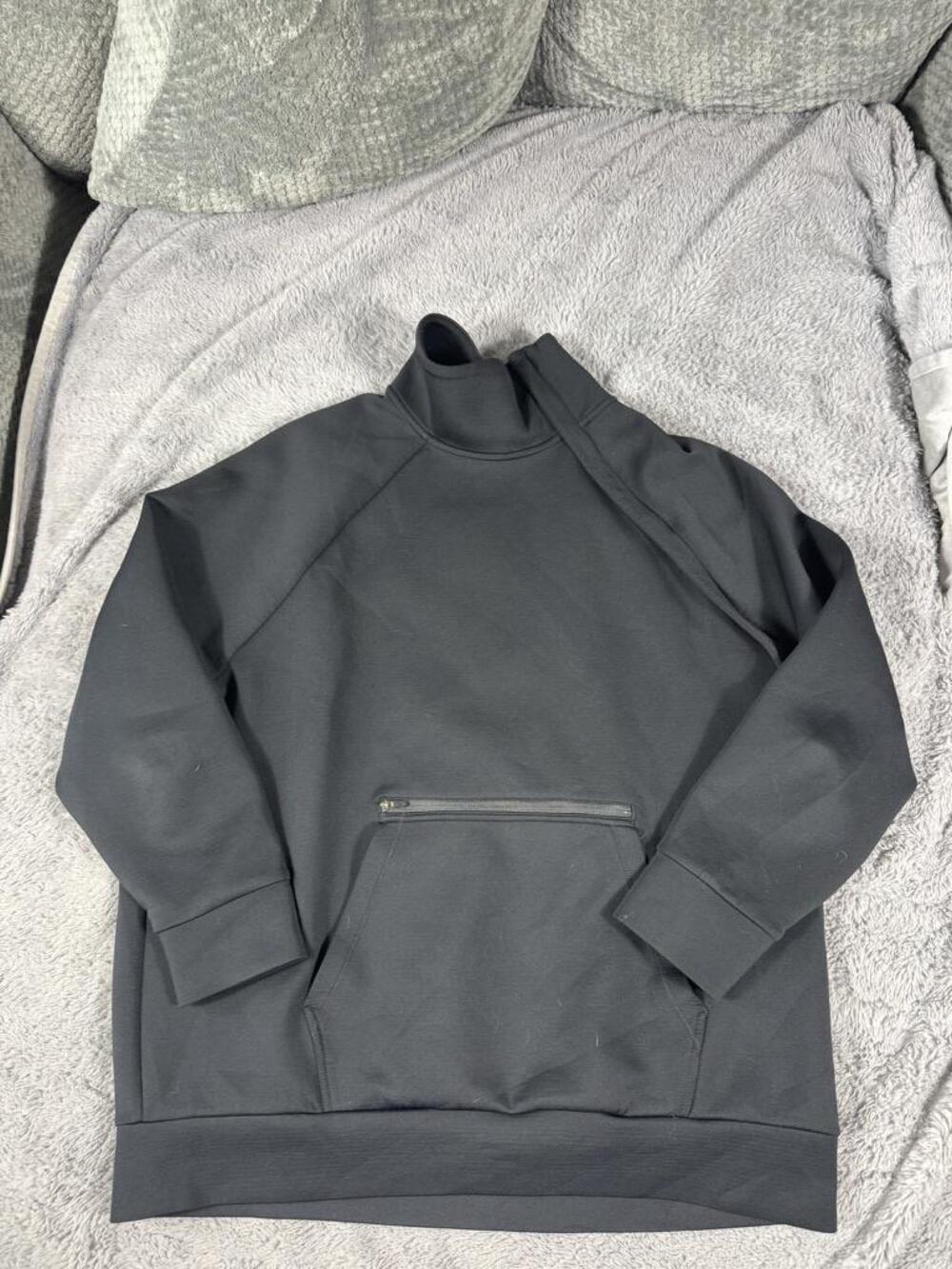 Nike Dri-FIT Sweatshirt Mens XL Black Pullover Mock Neck Zip Pocket Athletic